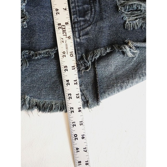 One Teaspoon Junkyard Mini Skirt Frayed Hem with Destroy - Size 25 Black - Picture 8 of 9